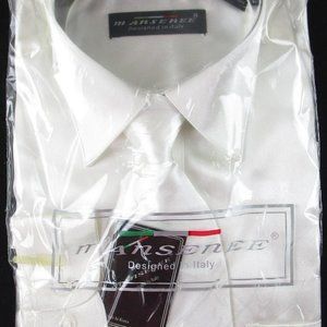 NWT Mansenee Boy's White Ivory Dress Shirt & Tie Set, Size 12
